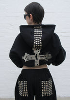 FAITHFUL STUDDED ZIP HOODIE BLACK