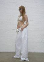 FALLEN RHINESTONE OVERSIZED SWEATPANTS WHITE