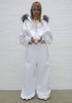 FALLEN RHINESTONE OVERSIZED SWEATPANTS WHITE