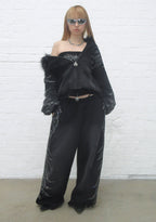 FALLEN RHINESTONE OVERSIZED SWEATPANTS WASHED BLACK