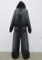 FALLEN RHINESTONE OVERSIZED SWEATPANTS WASHED BLACK