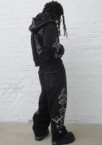 FERAL STUDDED OVERSIZED SWEATPANTS BLACK