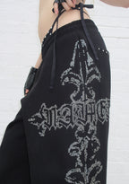 FERAL STUDDED OVERSIZED SWEATPANTS BLACK
