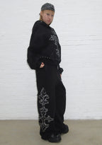 FERAL STUDDED OVERSIZED SWEATPANTS BLACK