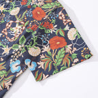 Men's Hawaiian Shirt Treasure Garden Print 1940s Vintage Short Sleeve Aloha Shirt