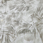 Hawaiian Shirt For Men Gray Tropical Plants Print Short Sleeve 1920s Vintage Shirts