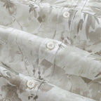 Hawaiian Shirt For Men Gray Tropical Plants Print Short Sleeve 1920s Vintage Shirts