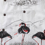 Hawaiian Shirts For Men 1950s Vintage Flamingo Print Short Sleeve Aloha Shirt