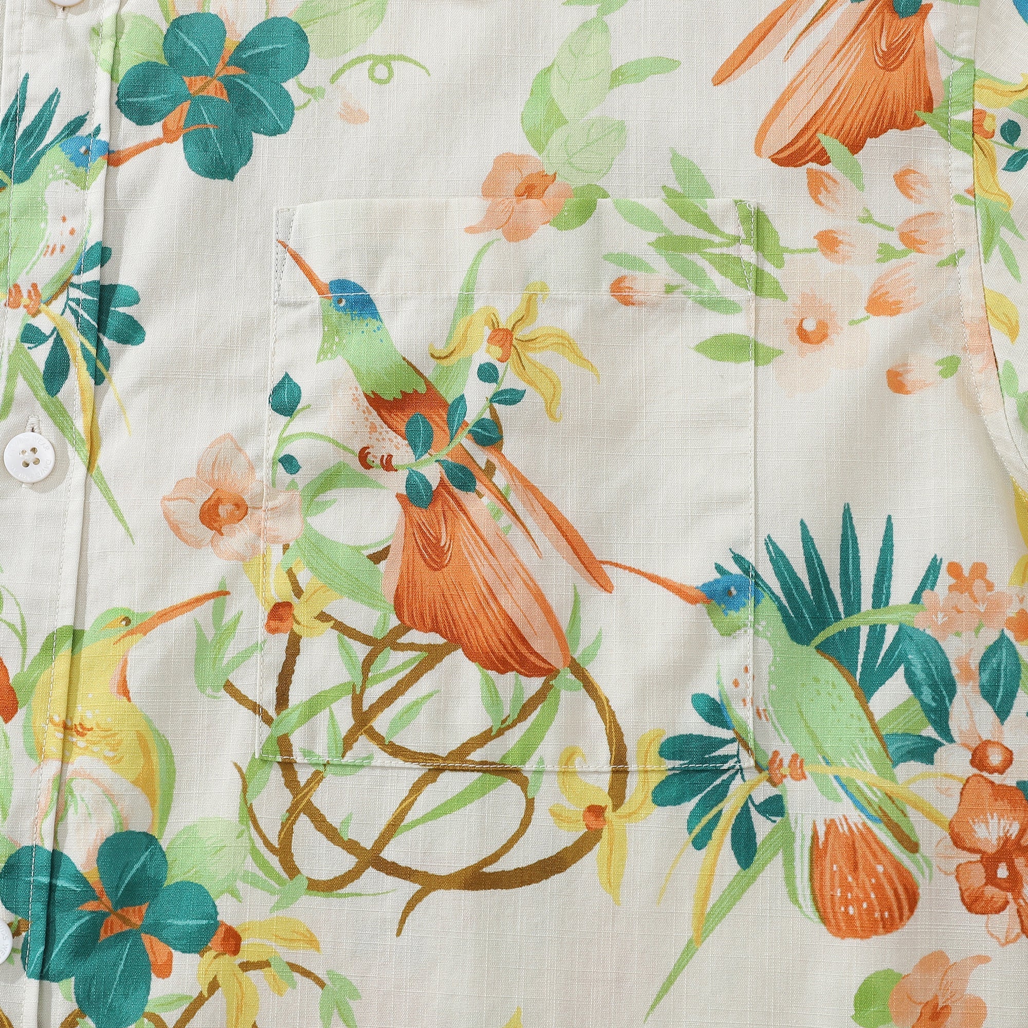 Men's Button Down Shirt Hummingbird Festival Cotton Aloha Shirt Hawaiian Shirt