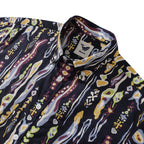 Men's Hawaiian Shirt Valley of the Worms Print Cotton Button-down Short Sleeve Aloha Shirt