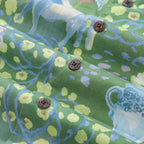 Men's Hawaiian Shirt Fantasy Garden Print Cotton Button-down Short Sleeve Aloha Shirt