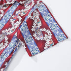 Hawaiian Shirt For Men Surfboard and Lei Shirt Camp Collar 100% Cotton