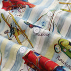 Men's Hawaiian Shirt Travel Memories Print Cotton Button-down Short Sleeve Aloha Shirt
