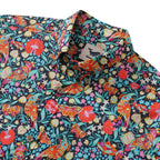 Men's Hawaiian Shirt Magic Garden Birds By Car Pintos Print Cotton Button-down Short Sleeve Aloha Shirt