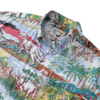 Hawaiian Shirts For Men Vintage Cretaceous Dinosaur Print Shirt