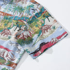Hawaiian Shirts For Men Vintage Cretaceous Dinosaur Print Shirt