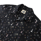 Hawaiian Shirt For Men Lighthouse Black Shirt Workwear Camp Collar 100% Cotton