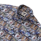 Men's Hawaiian Shirt Team Dynamics Print Cotton Button-down Short Sleeve Aloha Shirt