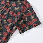 Valentine's Day Men's Hawaiian Shirt Serenity in Bloom Print By Mahhima Bansal Cotton Button-down Short Sleeve Aloha Shirt