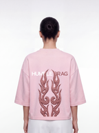Women's OVERSZIED TEE - Pink Flame