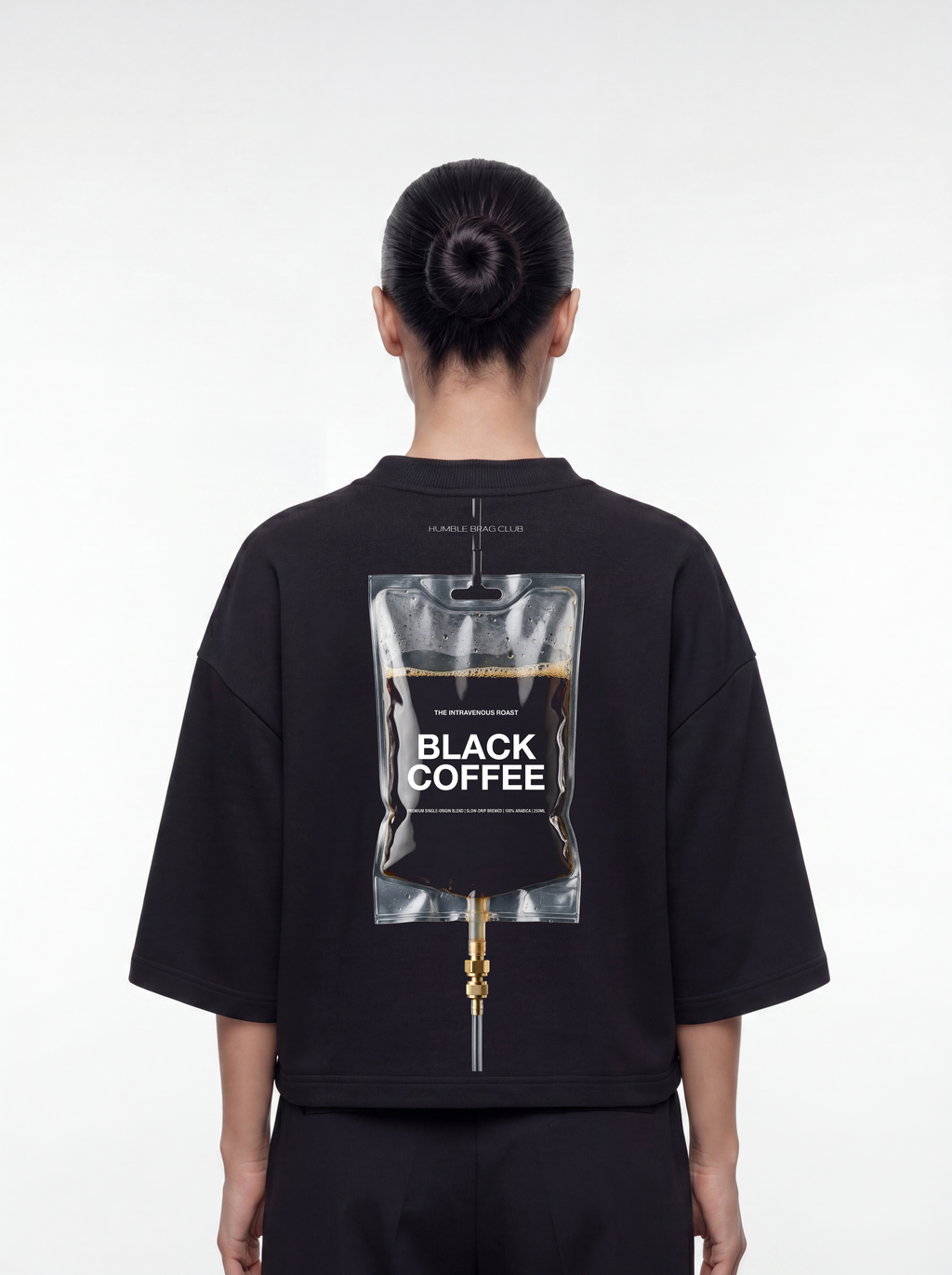 Women's OVERSZIED TEE - Black coffee drip