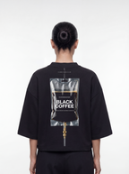 Women's OVERSZIED TEE - Black coffee drip
