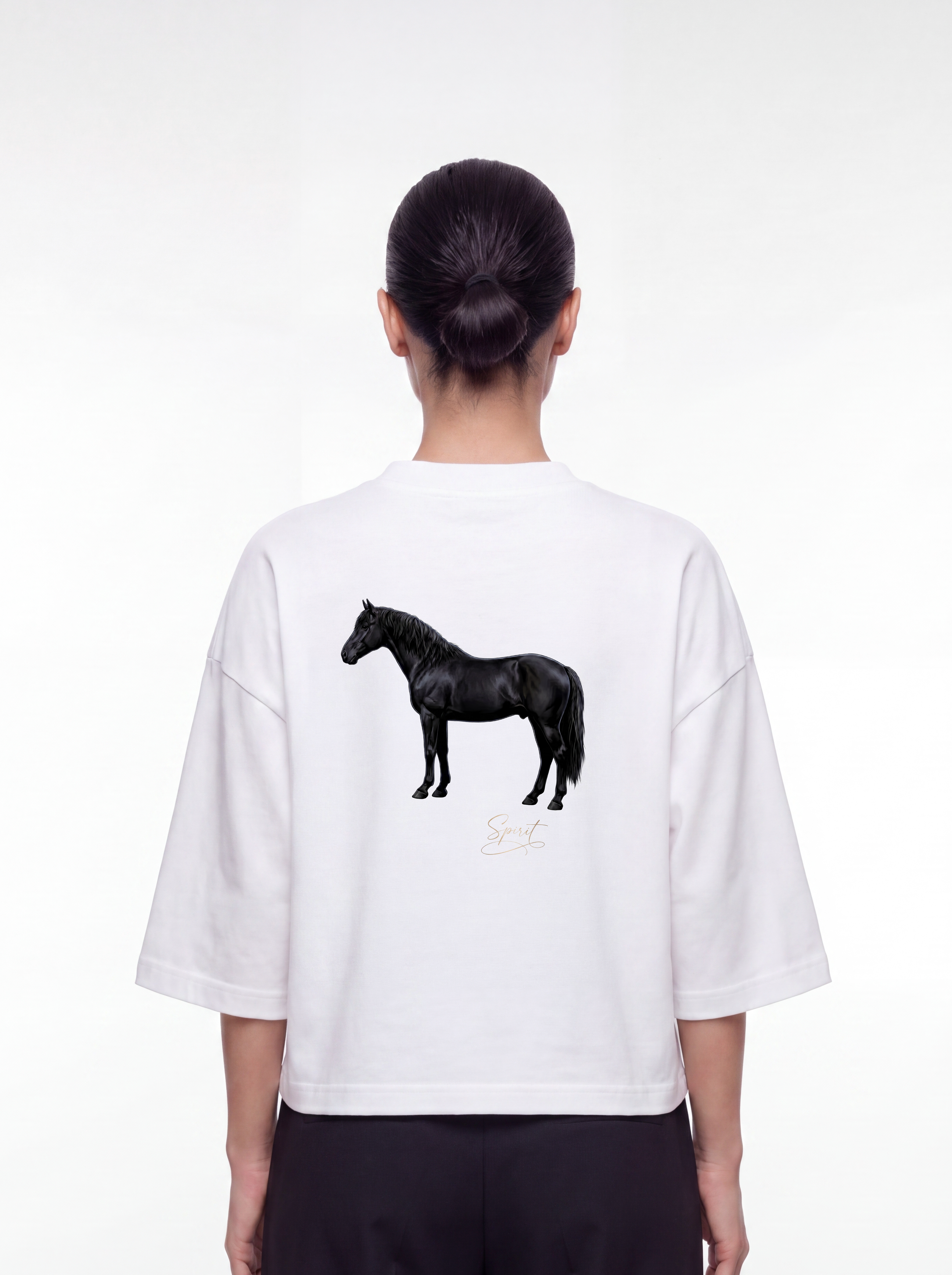 Women's OVERSZIED TEE - Black Horse spirit