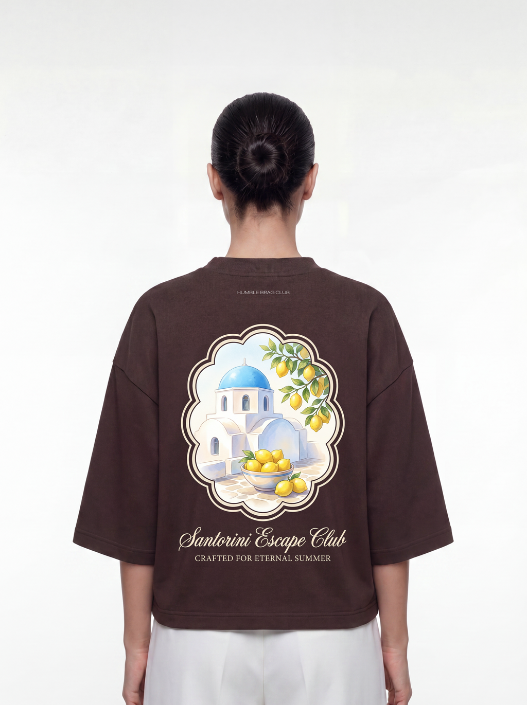 Women's OVERSZIED TEE - Santorini Esape Club