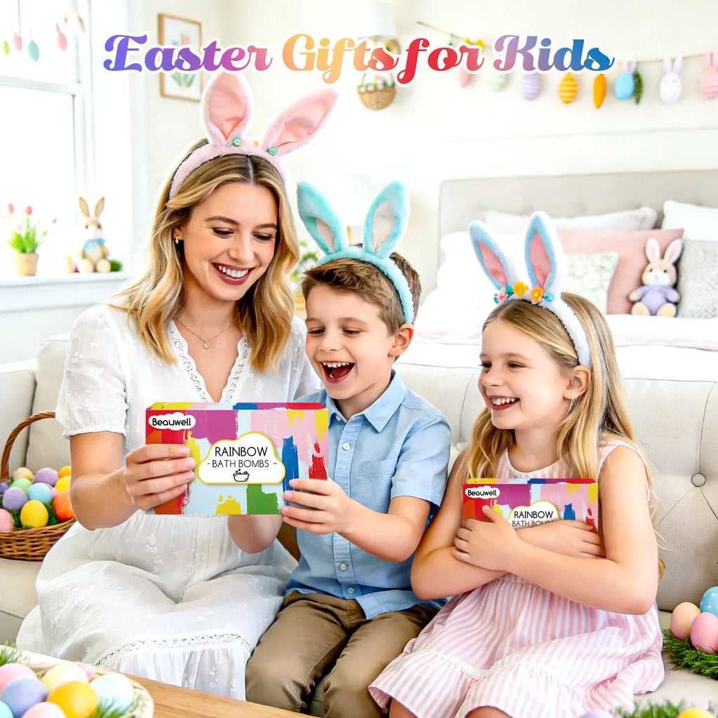 Rainbow Bath Bombs Gift Set – Handmade Organic 4 Pack