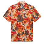 Tiki Hawaiian Shirt For Men Designer Floral Shirt Camp Collar 100% Cotton