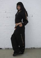 CRUSH BUCKLE OVERSIZED SWEATPANTS BLACK