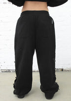 CRUSH BUCKLE OVERSIZED SWEATPANTS BLACK