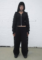 CRUSH BUCKLE OVERSIZED SWEATPANTS BLACK