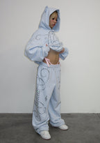 DREAMER RHINESTONE TEDDY OVERSIZED SWEATPANTS BABY BLUE