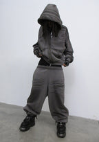 GRIME ZIP HOODIE WASHED SLATE
