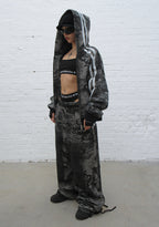 GRIME OVERSIZED SWEATPANTS GREY CAMO