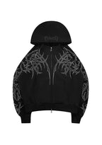 HAUNT STUDDED ZIP HOODIE BLACK