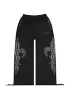MIDNIGHT STUDDED OVERSIZED SWEATPANTS BLACK