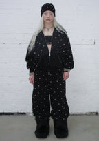 NOVA STUDDED POLKA DOT OVERSIZED SWEATPANTS BLACK