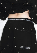 NOVA STUDDED POLKA DOT OVERSIZED SWEATPANTS BLACK