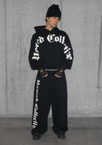 Nth ACTIVE OLD ENGLISH OVERSIZED PULLOVER HOODIE BLACK