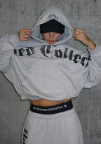 Nth ACTIVE OLD ENGLISH OVERSIZED PULLOVER HOODIE GREY MARL