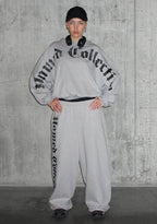 Nth ACTIVE OLD ENGLISH OVERSIZED PULLOVER HOODIE GREY MARL