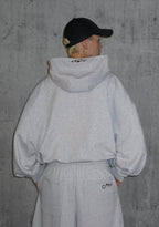 Nth ACTIVE OLD ENGLISH OVERSIZED PULLOVER HOODIE GREY MARL