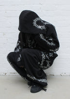 OMEN RHINESTONE OVERSIZED SWEATPANTS BLACK