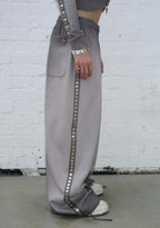 RUMOUR STUDDED OVERSIZED SWEATPANTS GRADIENT GREY