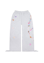 TRINKET MOTIF OVERSIZED SWEATPANTS GREY MARL