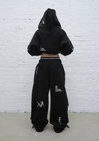 UNREALISTIC IDEALS RHINESTONE OVERSIZED SWEATPANTS BLACK
