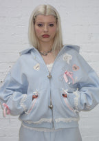 WHISPER ZIP HOODIE BABY BLUE