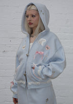 WHISPER ZIP HOODIE BABY BLUE